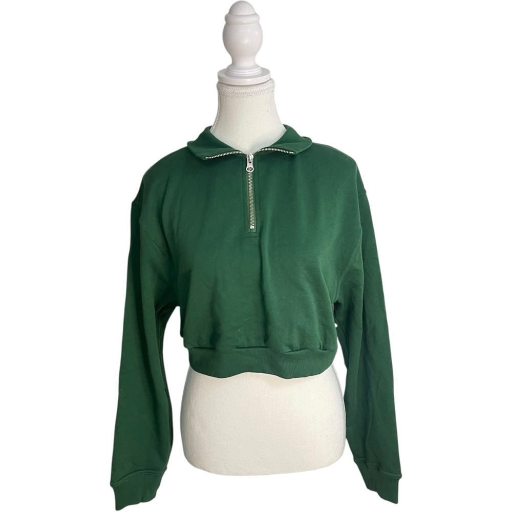 Levi’s Cosmo 1/2 Zip Cropped Sweatshirt Green